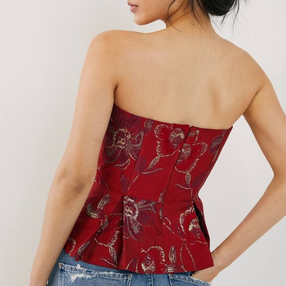 HTF Anthropologie Audrey Peplum Top - Picture 2 of 4